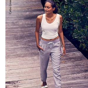 Athleta Cabo Linen Jogger blue Heather